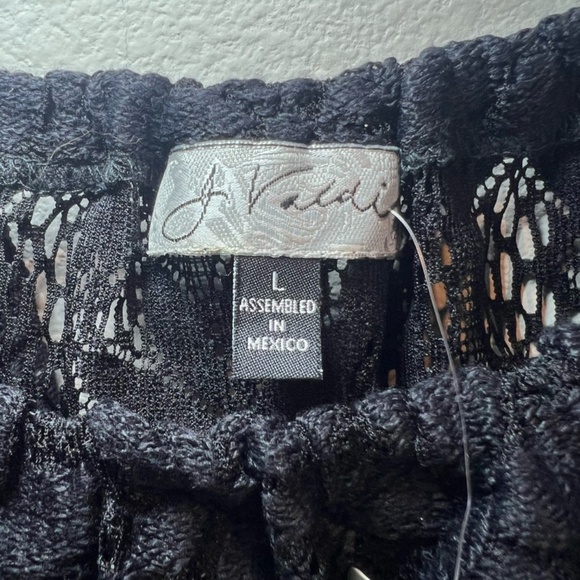 J. VALDI Womens Floral Crochet Lace Tunic Swim Cover Up Dress Black NEW Sz Large - Picture 8 of 15